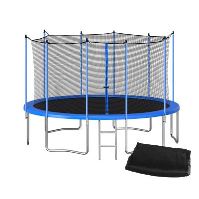 LeffEase Replacement 15FT Round Accessory Trampoline Net with 10 Poles -NET ONLY