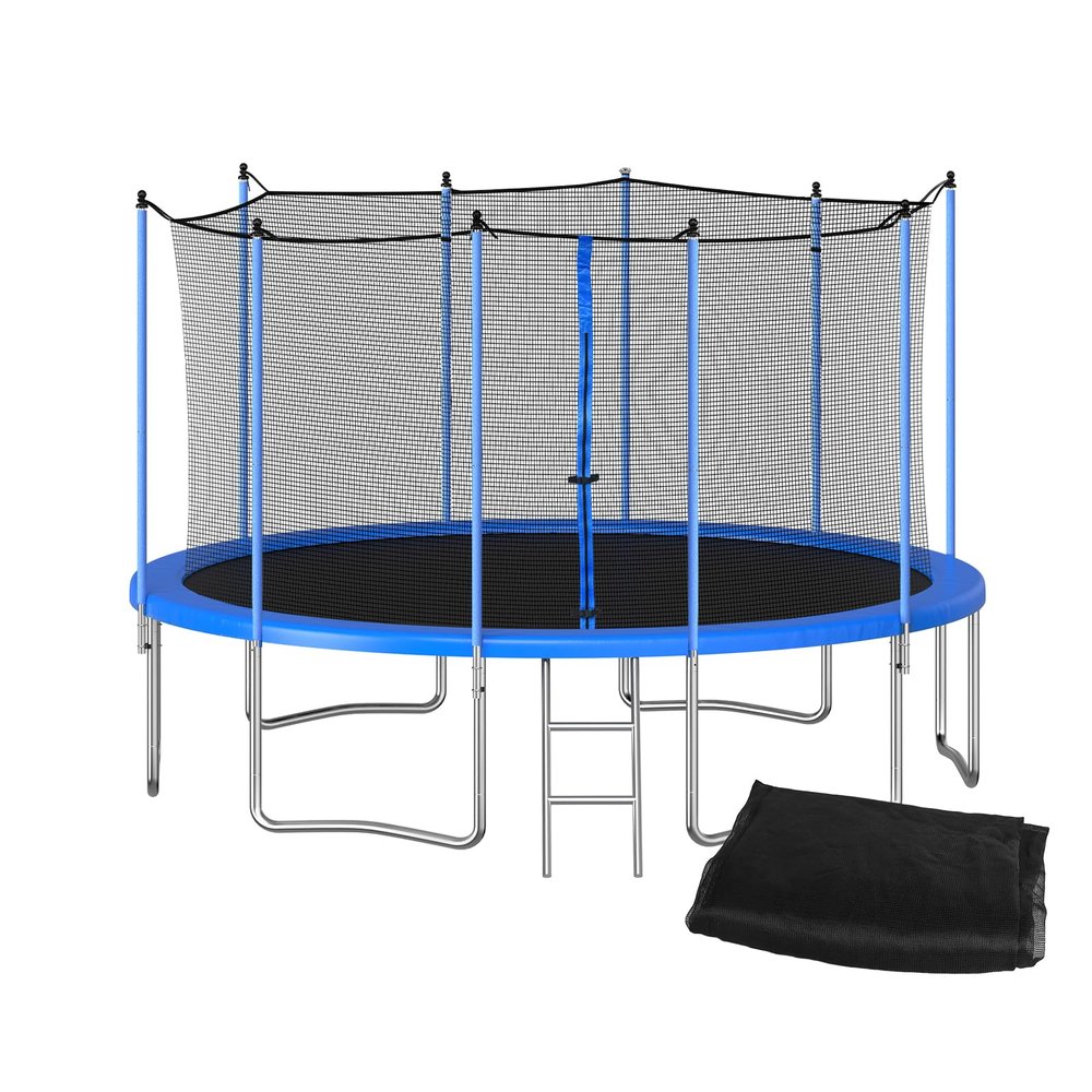 LeffEase Replacement 15FT Round Accessory Trampoline Net with 10 Poles -NET ONLY