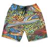 228CLOSET Trout Fishing Men's Swim Trunks - Abstract Fish Hawaiian Shorts for Men, Men's Summer Bathing Shorts Set 32 Size 3XL view 1