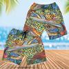 228CLOSET Trout Fishing Men's Swim Trunks - Abstract Fish Hawaiian Shorts for Men, Men's Summer Bathing Shorts Set 32 Size 3XL view 2
