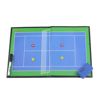 Generic Tennis Coaching Board Coaches Clipboard Tactical Magnetic Board Kit with Dry Erase, Marker Pen, PU Magnetic Clipboard, 42x27cm, DTLPPANCA-42X27CM