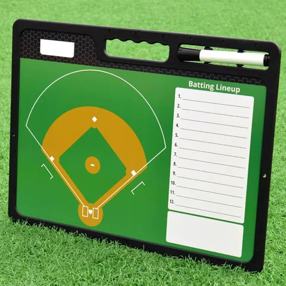 NineFit Basics Baseball Tactics Board Coaching Board Reusable Baseball Lineup Board with Double Sides, Ball Sport Court White Board for Dugout for Baseball Field, Training Ground, 42cm*32cm