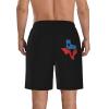 ETSDJ Texas Flag Longhorn Logo Swim Trunks Men Quick Dry Board Shorts Summer Beach 9"" Board Shorts White, X-Large view 2