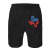 ETSDJ Texas Flag Longhorn Logo Swim Trunks Men Quick Dry Board Shorts Summer Beach 9"" Board Shorts White, X-Large view 3
