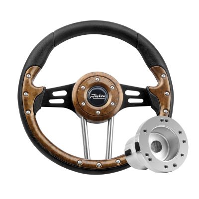 Roykaw Golf Cart Steering Wheel with Hub Adapter Compatible with Club Car DS