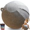 WTZHHK Protective Cover for Exercise Ball 55cm 65cm, Ball Chair Covers, Foldable Seat Balls Fabric Cover Lightweight Yoga Ball Cover Sitting Ball Covers with Handle Puncture Dust Cover(Gray,55CM) view 1