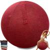 WTZHHK Protective Cover for Exercise Ball 55cm 65cm, Ball Chair Covers, Foldable Seat Balls Fabric Cover Lightweight Yoga Ball Cover Sitting Ball Covers with Handle Puncture Dust Cover(Red,65CM) view 1