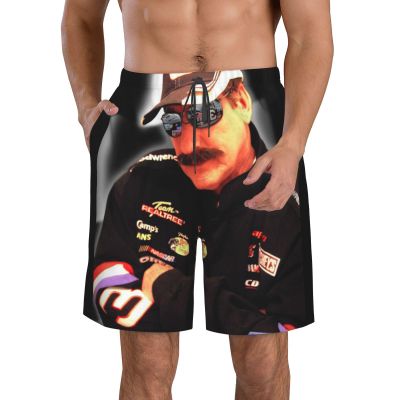 ETSDJ Dale Earnhardt Sr #3 Swim Trunks Mens Quick Dry Swim Trunks Summer Beach 9"" Swim Trunks White, Small