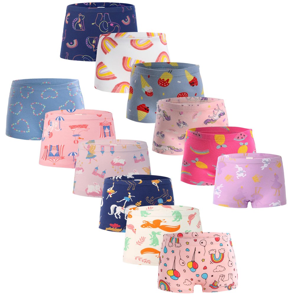 Sladatona Girls Cotton Boy Shorts Toddler Panties Kids Princess Underwear 5t Rose Red