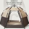 Walkervo 1.2 Inch Self-Inflating Sleeping Pad for Camping Insulated and Moisture-Proof Camping Mattress Pad Compact & Lightweight Camping Sleeping Mat for Car Backpacking Hiking Tent Traveling,Khaki view 4