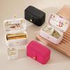 Portable Travel Mini Jewelry Box PU Leather Organizer Box Leather Jewellery Ring Lipsticks Organizer Case Storage Box Gift for Girls Women view 3