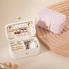 Portable Travel Mini Jewelry Box PU Leather Organizer Box Leather Jewellery Ring Lipsticks Organizer Case Storage Box Gift for Girls Women view 4