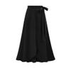 Women's Wrap Side Tie High Rise Split Skirt Solid Maxi Skirt Boho Long Dresses Ruffle Hem Skirt with Slit (XX-Large,Black) view 1