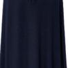 Generic Women'S Stylish Comfy Fold-Over Flare Maxi Skirt Beach Long Maxi Skirt Ruched Split High Waist Bodycon Skirt (Large,Dark Blue) view 3