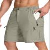 SERAMY Mens Hiking Cargo Shorts with 6 Zipper Pockets 9" Quick-Dry Lightweight Short for Golf Casual Fishing Outdoor Work Grey Sage 2XL view 1