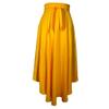 NineFit Basics Women's Elegant High Waist Skirt A-Line Tie Front Pleated Solid Maxi Skirts Chiffon Ruffle Flowy Midi Skirt (Medium,Yellow) view 1