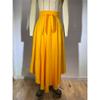 NineFit Basics Women's Elegant High Waist Skirt A-Line Tie Front Pleated Solid Maxi Skirts Chiffon Ruffle Flowy Midi Skirt (Medium,Yellow) view 2