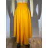 NineFit Basics Women's Elegant High Waist Skirt A-Line Tie Front Pleated Solid Maxi Skirts Chiffon Ruffle Flowy Midi Skirt (Medium,Yellow) view 3