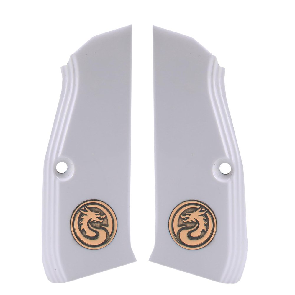 Tactical Mak Grips CZ TS 2 Grip Black Gun Grips Gold Metal Acrylic Lazer Grip 3D Texture with Carving Perfect for Your Holster Weapon Speed (Does not fit Shadow 2 Model) (Vari 3)