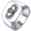 KOVEVE Laser Engraved Silver Airborne 1 Jewelry Mens Malitary Patriotic Ring view 1