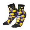 Lemon And Flowers Print Women'S Straight-Leg Socks For Sports Casual Wear,High-Performance Running Socks view 2