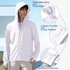 IBIH Men's UPF50+ Sun Protection Hoodie Long Sleeve Thumbhole Elastic Quick Dry Sun Shirts Full Zipper Fishing Jacket,White,Medium view 3