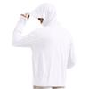 IBIH Men's UPF50+ Sun Protection Hoodie Long Sleeve Thumbhole Elastic Quick Dry Sun Shirts Full Zipper Fishing Jacket,White,Medium view 4