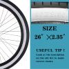 SIMEIQI 26x2.35 Inch Beach Cruiser Bike Tire Black White Wall or Brown Cream Wall Folding Replacement Bicycle Tire for Hybrid City Commuter Trail (Black White 2 Tires 2 Levers, 26x2.35) view 4