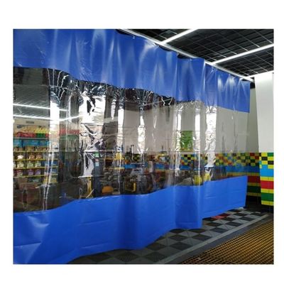 Rygcrud Garage Divider Curtains for Work Areas, Industrial Divider Curtains, Vinyl Panels Clear Tarp with Straight Track, Outdoor Patio Waterproof Partition(14.8x9.8FT)