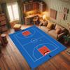 Srocvi Sports Area Rug Basketball Court Pattern Print Floor Mat Funny Girls Boys Education Learning Carpet Blue Foldable Washable Rectangular Rugs for Dining Room Kids Bedroom Playroom Hallway, 5x7ft view 3