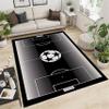 Srocvi Sports Theme Area Rug 3D Basketball Print Court Design Carpets White and Black Non-Skid Washable Doormat Foldable Baby Crawling Mat for Classroom Kitchen Bathroom Study Boys Playroom, 3x4ft view 1