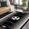Srocvi Sports Theme Area Rug 3D Basketball Print Court Design Carpets White and Black Non-Skid Washable Doormat Foldable Baby Crawling Mat for Classroom Kitchen Bathroom Study Boys Playroom, 3x4ft view 2