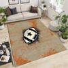 Srocvi Ball Print Area Rug American Football Decorative Mats Rustic Retro Lodge Style Playroom Home Decor Floor Mat Non-Slip Washable Carpet for Living Room Bedroom Entrance Kitchen Rugs, 4x5ft view 1