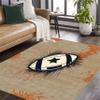 Srocvi Ball Print Area Rug American Football Decorative Mats Rustic Retro Lodge Style Playroom Home Decor Floor Mat Non-Slip Washable Carpet for Living Room Bedroom Entrance Kitchen Rugs, 4x5ft view 2
