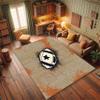 Srocvi Ball Print Area Rug American Football Decorative Mats Rustic Retro Lodge Style Playroom Home Decor Floor Mat Non-Slip Washable Carpet for Living Room Bedroom Entrance Kitchen Rugs, 4x5ft view 3