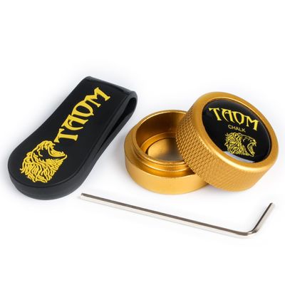 YEUEK TAOM Pool Chalk Holder Round Shaped Practical Tool Billiards Accessories Magnetic Mini Chalk Tip Case Container Round Box Billiards