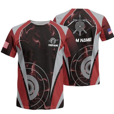 Customizable Archery Novelty T Shirt Print Top with Recurve Bow and Archery Target Graphic On it for Archer Team