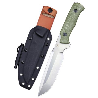 LENGRENIce Breaker 10.8 Inches 6.2MM THK Full Tang Heavy Fixed Blade Bright Stone Wash Tactical Knife Kydex Sheath And Magnesium Rod For Camping Hiking Hunting