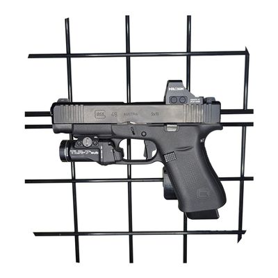 Hammy3DPrints Mount for Glock 43X / 48 - Gridwall | Pistol Holder Handgun Storage Rack (Facing Right)