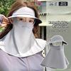 eaonitu Breathable UV Face Cover Visor UPF 50+ Women Summer Face Covering Eye Protection Sunscreen Mask Sports Face Cover (LightGrey) view 2