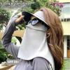 eaonitu Breathable UV Face Cover Visor UPF 50+ Women Summer Face Covering Eye Protection Sunscreen Mask Sports Face Cover (LightGrey) view 3