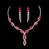 NineFit Basics Fashion Blue Crystal Prom Wedding Jewelry Set Women Accessories Flower Tassels Necklace Earrings Bridal Jewelry Set, ATZ22032blue view 3