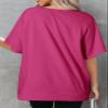 Dokotoo Womens Casual Summer Maternity Tops Crewneck Sweatshirt Short Sleeve Oversized T Shirts Fashion 2026 Lightweight Thin Cotton Basic Pullover Cute Loose Fit Beach Vacation Clothes Rosy XX-Large view 2