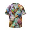 Many Colored Ice Cream Men's Casual Shirts Short Sleeve Regular Fit Fashion Camp Beach Shirts Tops view 1
