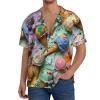 Many Colored Ice Cream Men's Casual Shirts Short Sleeve Regular Fit Fashion Camp Beach Shirts Tops view 3
