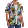 Many Colored Ice Cream Men's Casual Shirts Short Sleeve Regular Fit Fashion Camp Beach Shirts Tops view 4