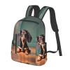 DRTGEDS Cute Dachshund Duggee Backpacks Lightweight Bookbag With 1 Main Compartment, Front Utility Pocket With Built view 2