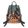 DRTGEDS Cute Dachshund Duggee Backpacks Lightweight Bookbag With 1 Main Compartment, Front Utility Pocket With Built view 3