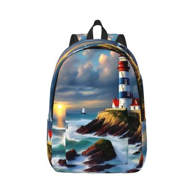 DRTGEDS Lighthouse Diamond Paint Backpacks Lightweight With 1 Main Compartment, Shoulder Rucksack Carry-On