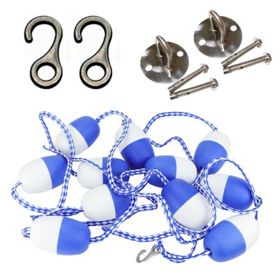 NineFit Basics Swimming Pool Safety Divider Rope & Float Kits, UV Protection Safety Pool Rope with 2 Retainers  2 Hooks, Pool Separation Line for Public Pools, 5m(16.4ft)